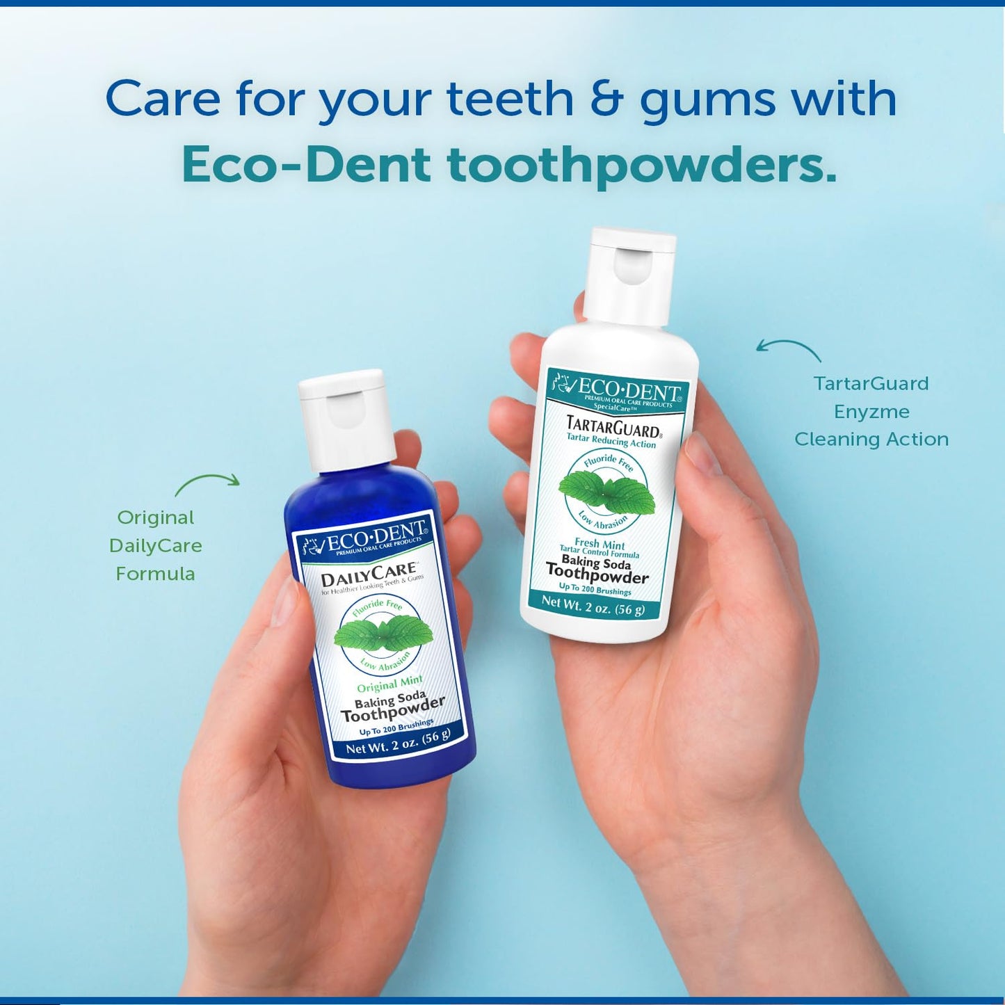 Eco-Dent Tartarguard Baking Soda Toothpowder - Enzyme Cleaning Action For Tartar Control, Sls-Free, Fluoride-Free Toothpaste Alt