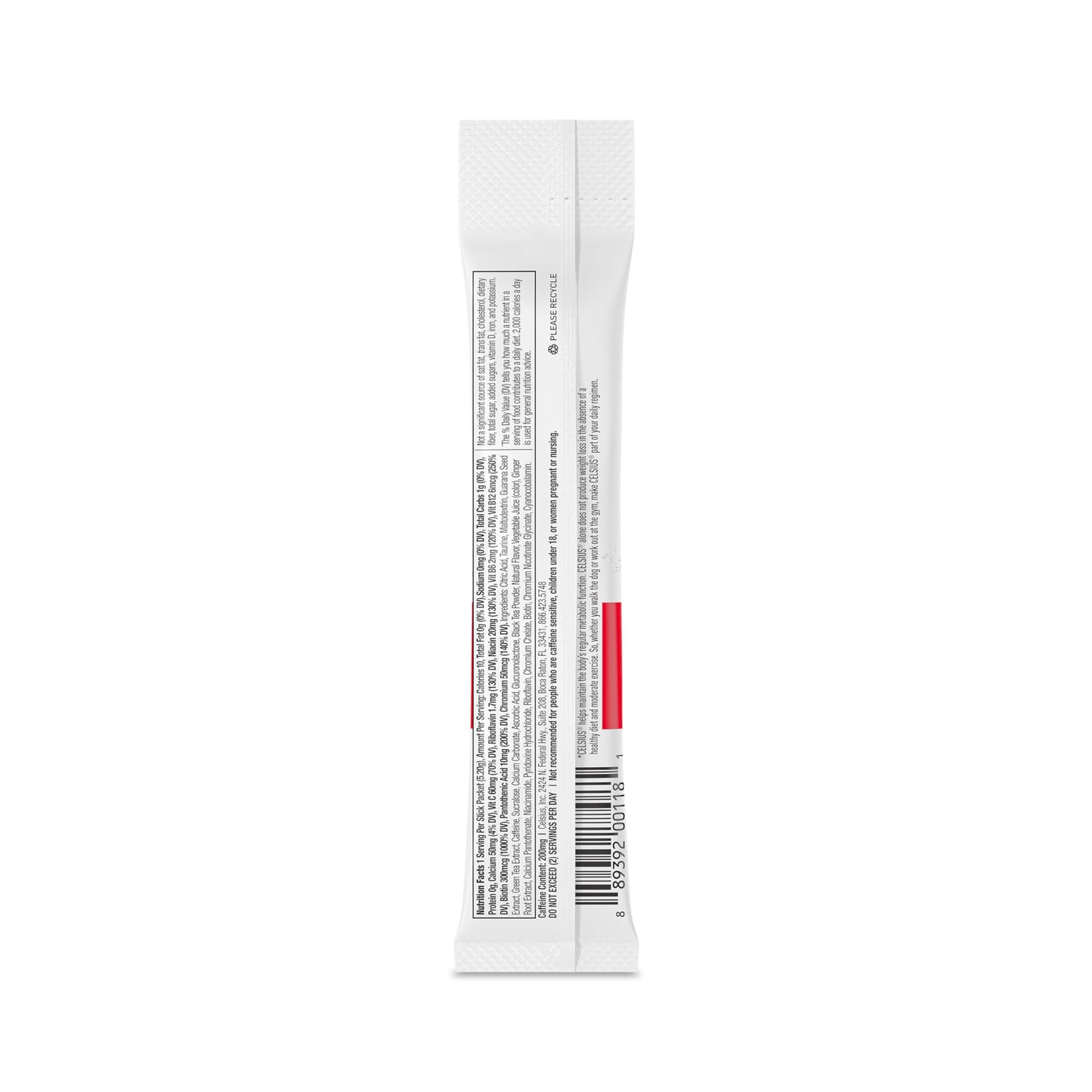 CELSIUS On-the-Go Powder Sticks Strawberry Coconut, Essential Energy 2.6 Oz (14 Sticks per Pack)