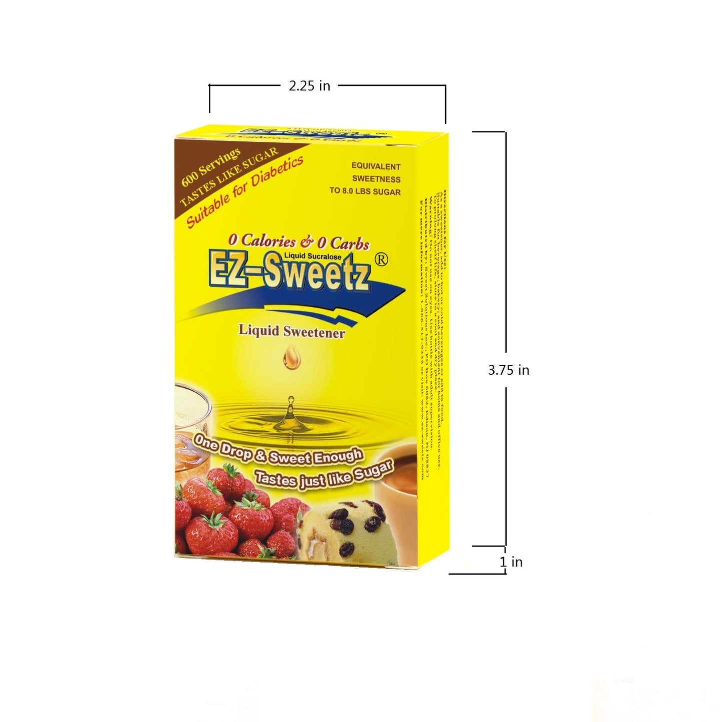 EZ-Sweetz Liquid Sweetener - 0.75 oz, 600 Servings per Bottle, Pack of 1
