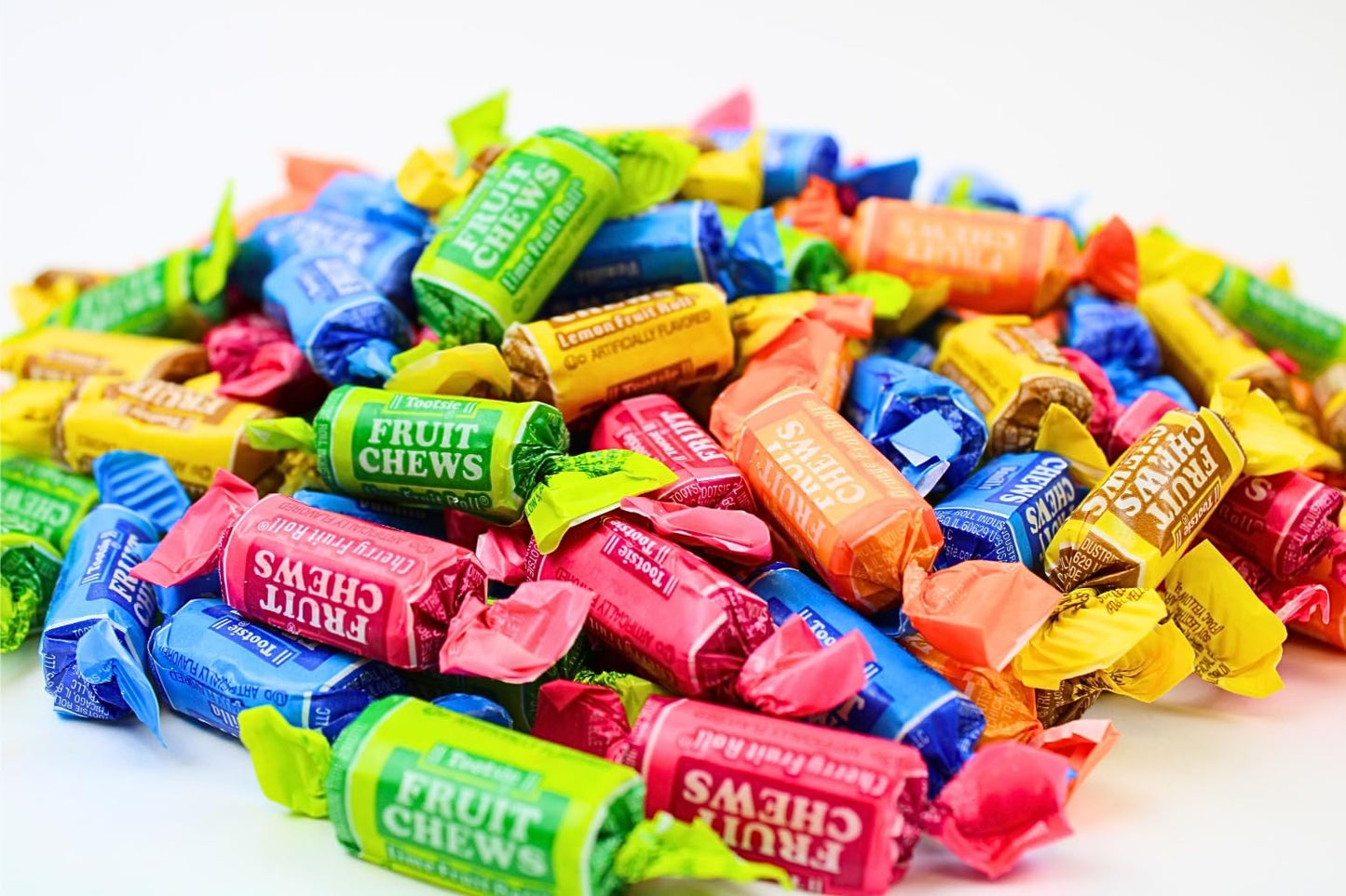 QUEEN CITY CANDY CAVE Mini Fruit Flavored Tootsee Roll Chews, Individually Wrapped, 2 Pound Bulk Pack