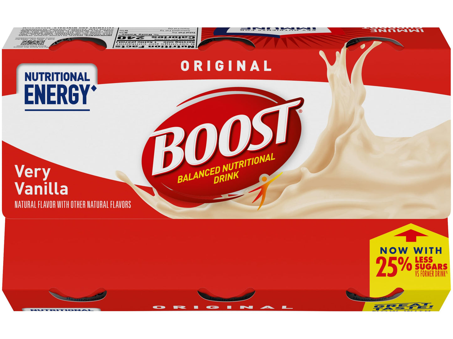 BOOST Original Nutritional Drink, Balanced Energy, Vanilla & Strawberry, 48 Fl Oz (Pack of 2)