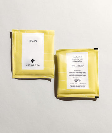 Art Of Tea | Organic Happy Jasmine Green Tea | 50 Eco Friendly Pyramid Tea Bag Sachets