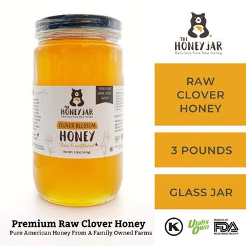 The Honey Jar Raw Clover Honey - Unfiltered And Unpasteurized Honey - Pure Honey Sourced From Family-Owned Farms In The Usa - 3