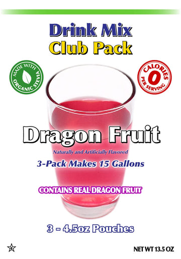 Gramzero Dragon Fruit Zero Calorie Sugar Free Drink Mix, Great For Nutrition Club Loaded Tea, Stevia Sweetened