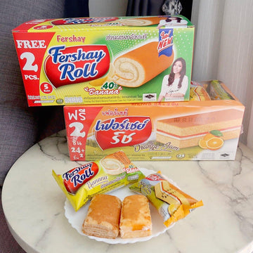 Fershay Banana Cake Rolls Filled With Cream, (Pack of 14), 8.32 Oz