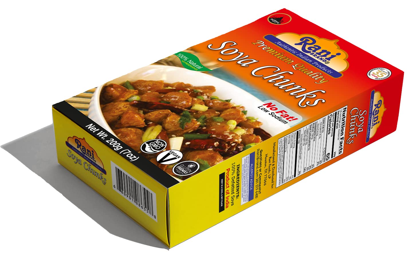 Rani Soya Chunks Nuggets (High Protien) 7Oz (200G) ~ All Natural, Salt-Free | Vegan | No Colors | Gluten Friendly | Non-Gmo | Kosher | Indian Origin | Meat Alternate Substitute