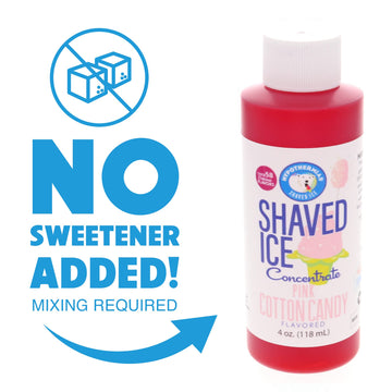 Hypothermias Shaved Ice And Snow Cone Syrup Unsweetened Flavor Concentrate - 4 Fl Oz - Makes 1 Gallon Of Ready To Use Syrup - Pi