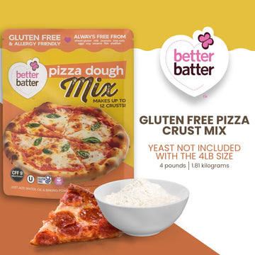 Better Batter Pizza Crust Mix | Certified Kosher, Vegan & Gluten Free Mix For Baking Top 9 Allergen-Free Perfect For 14'' Pizzas