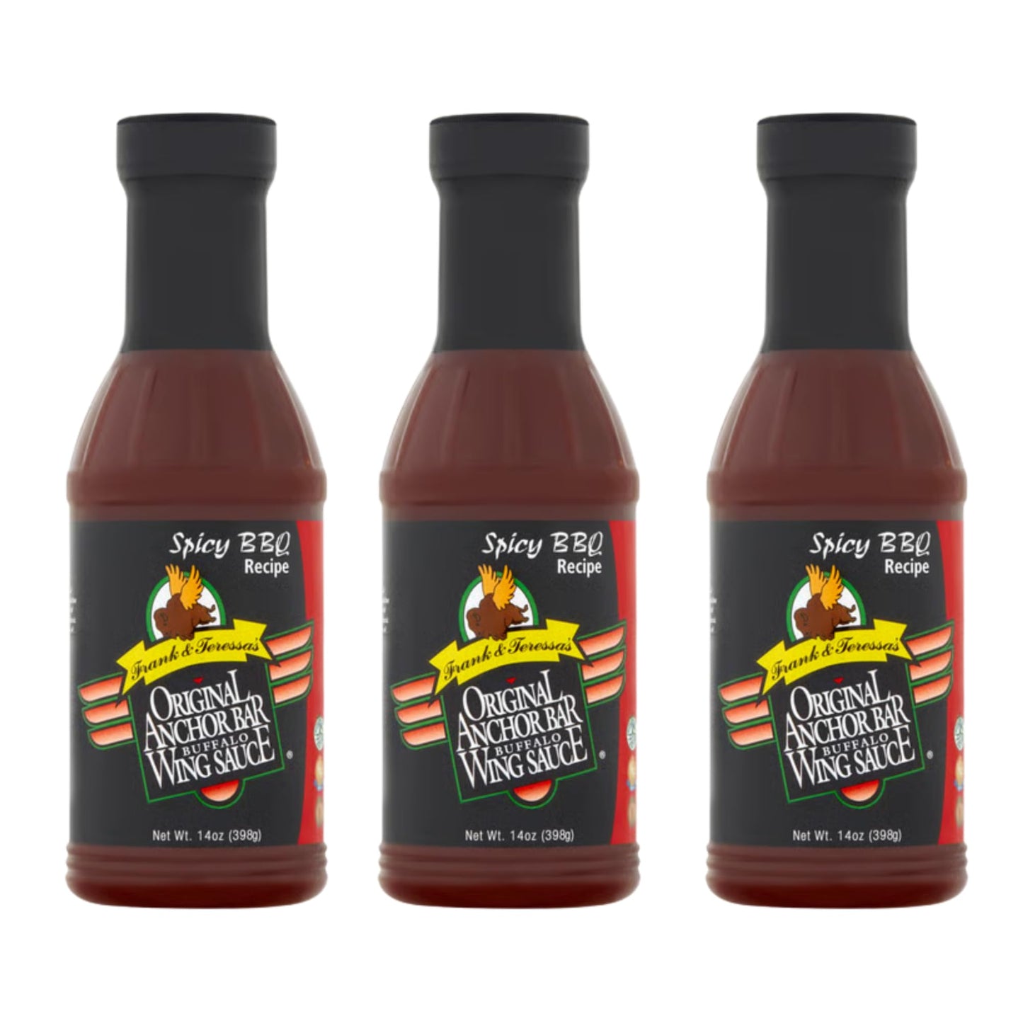 Anchor Bar Spicy Barbecue Wing Sauce, 14oz - Sweet & Tangy BBQ Sauce with a Kick- Perfect for Chicken Wings, Ribs & Grilling [Pa
