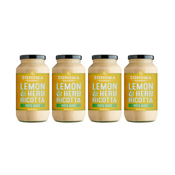 Lemon Herb Ricotta Pasta Sauce | Non-Gmo, Gluten-Free And No-Sugar Added | Fresh Ingredients | 25 Ounce Jars (Pack Of 4)