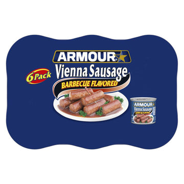 Armour Star Vienna Sausage, Barbecue Flavored, Canned Sausage, 4.6 Oz (Pack Of 6)