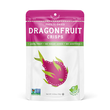 Natures Turn Freeze-Dried Fruit Snacks, Dragon Fruit Crisps, Pack Of 12 (0.53 Oz Each)