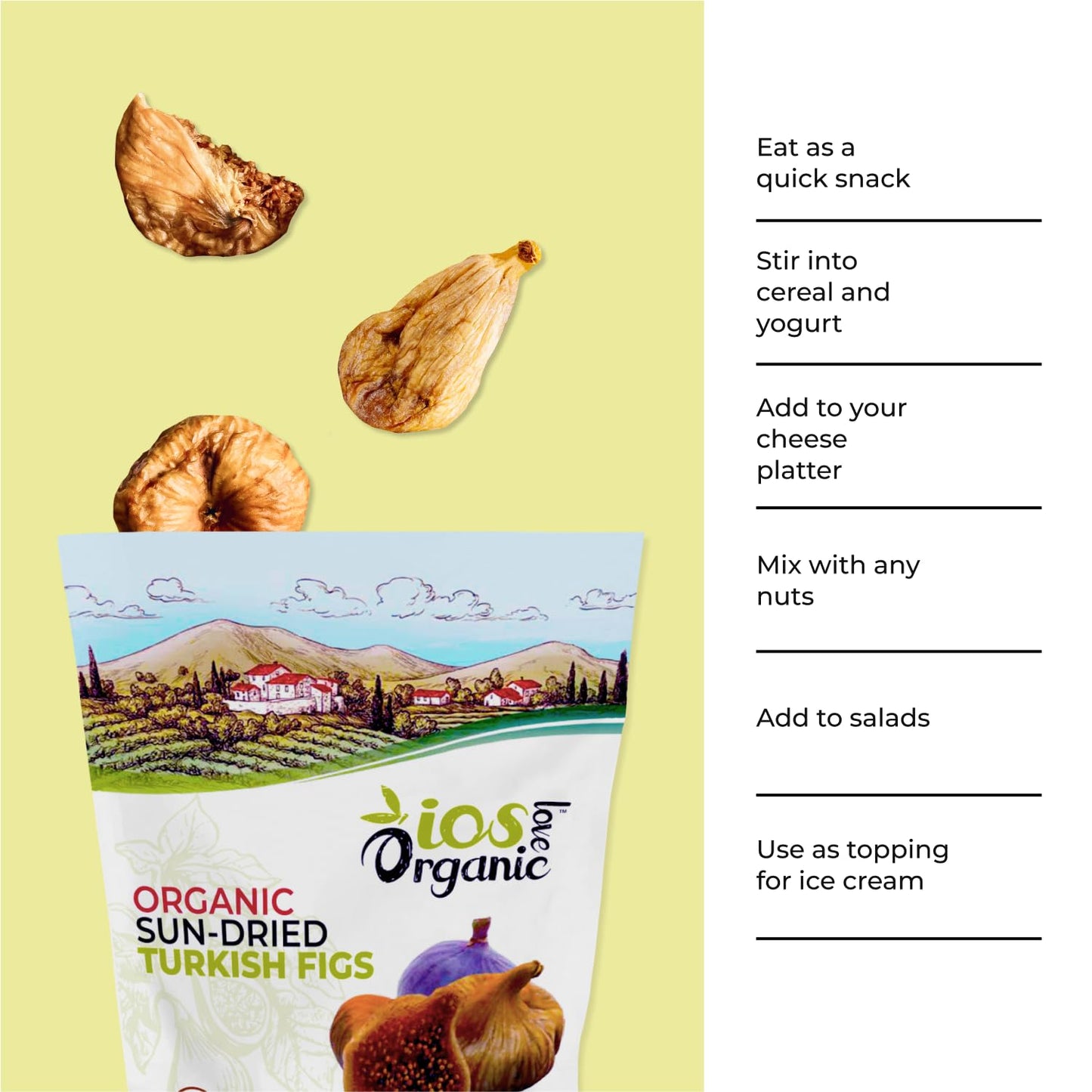 Organic Turkish Dried Figs - Ios Love Organic- | Purely Figs - Usda Certified Organic Figs, No Added Sugars, Sulfurs Or Preserva
