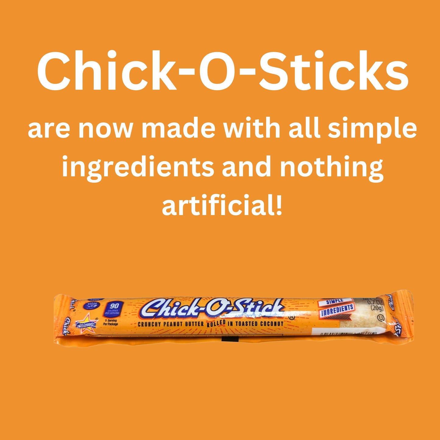 Chick O Stick Made With Roasted Peanuts And Coconut, .07Oz, 36 Count