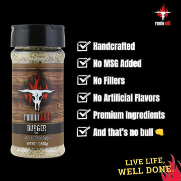 Runnin Wild Gourmet Hamburger Seasoning - 7.2 Ounce (Pack of 1)