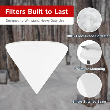 The Felt Store Synthetic Maple Syrup Filter Cone - Reusable Heavy-Duty Filter For Clear Syrup, Easy To Mount Or Hang, Food-Grade