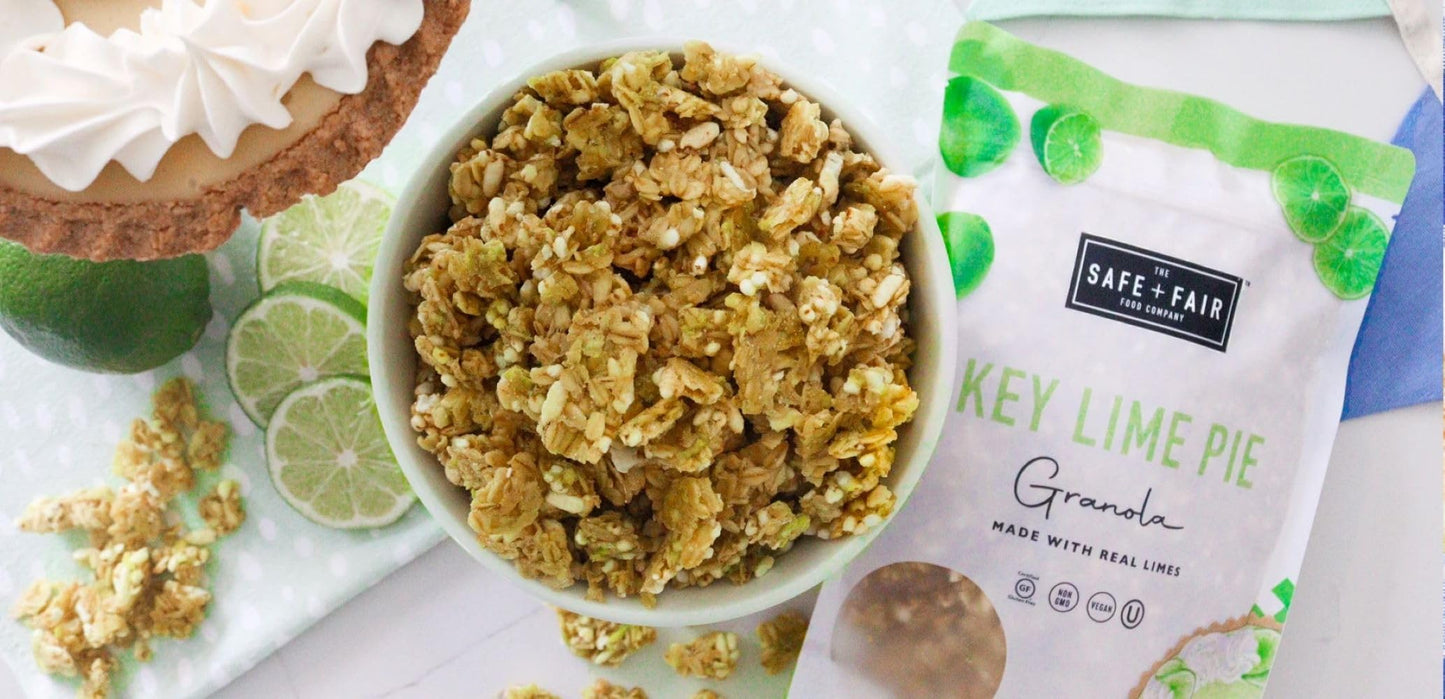 The Safe + Fair Key Lime Pie Granola – Gluten-Free, Vegan Snack – 12oz, 6 Pack