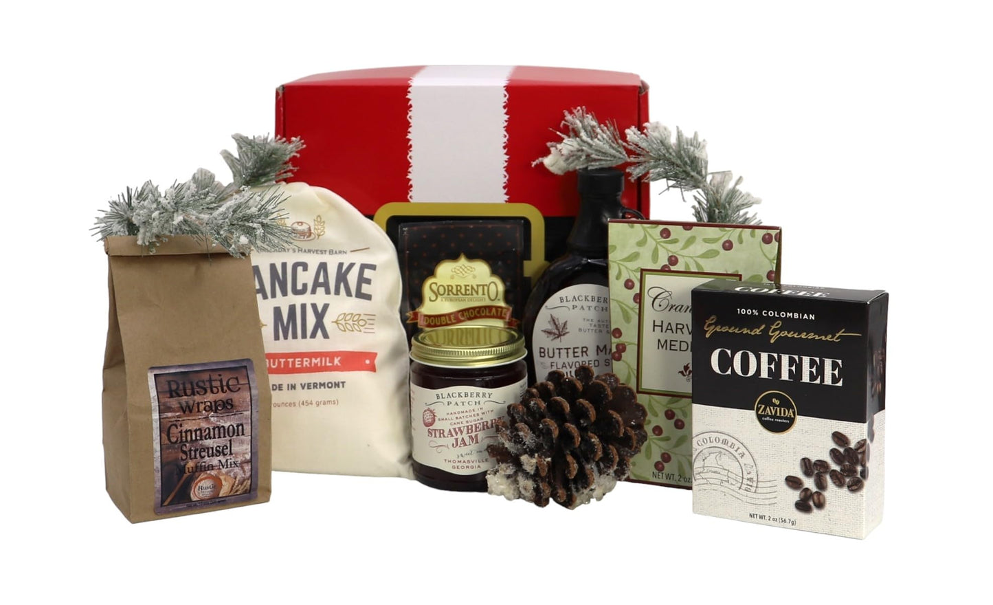 Gift Basket Village: North Pole Nibbles Gift Box - Assorted Baking Mixes, Dried Fruits, Coffees, Jam & Syrup, Perfect Holiday Treat