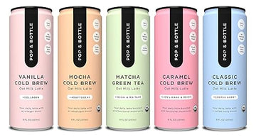 Pop & Bottle, Oat Milk Lattes - Maca, Antioxidants, Ashwagandha, Mct Oil, Collagen, Mushrooms, Organic, Dairy & Gluten Free, Gre