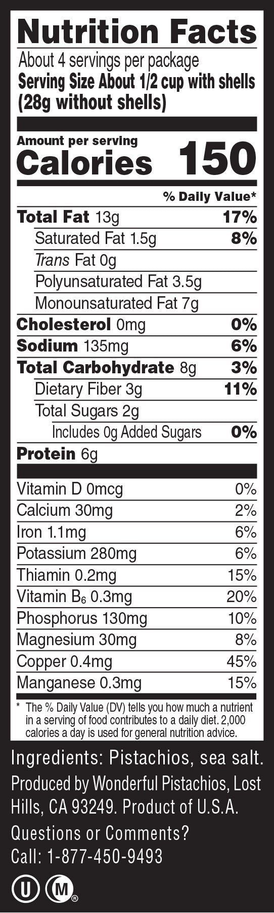 Wonderful Pistachios, Roasted and Salted, 8 Ounce Bags (Pack of 5)