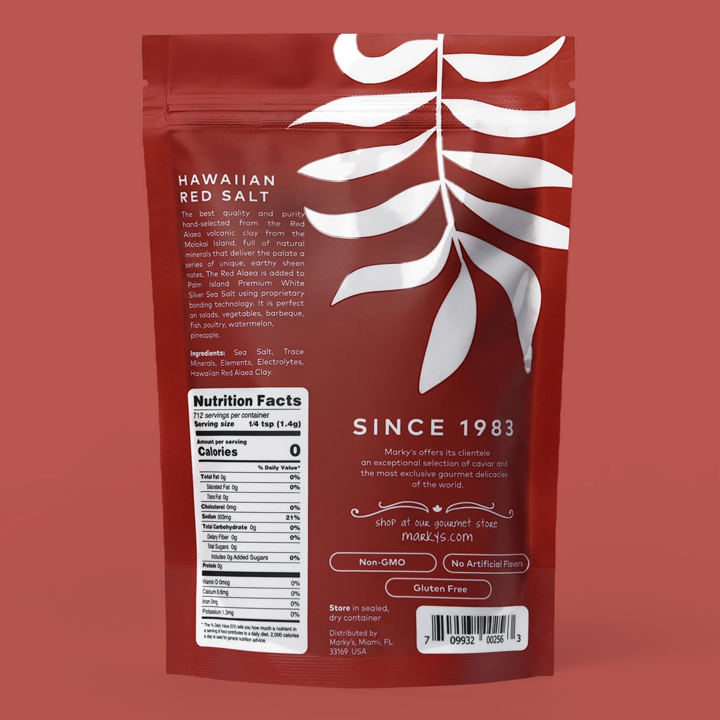 MARKY'S Alaea Red Sea Salt - 100% Natural Medium Coarse, 16 Ounce (1 lb), Gourmet Hawaiian Flavor, Ideal for Cooking and Seasoning