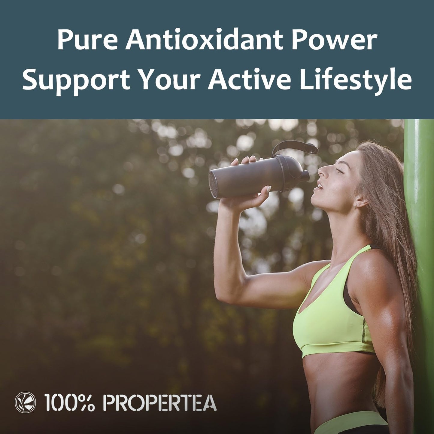 100% Propertea Deep Organic Green Tea, Individually Wrapped, Caffeinated, Rich In Antioxidants, 100 Tea Bags