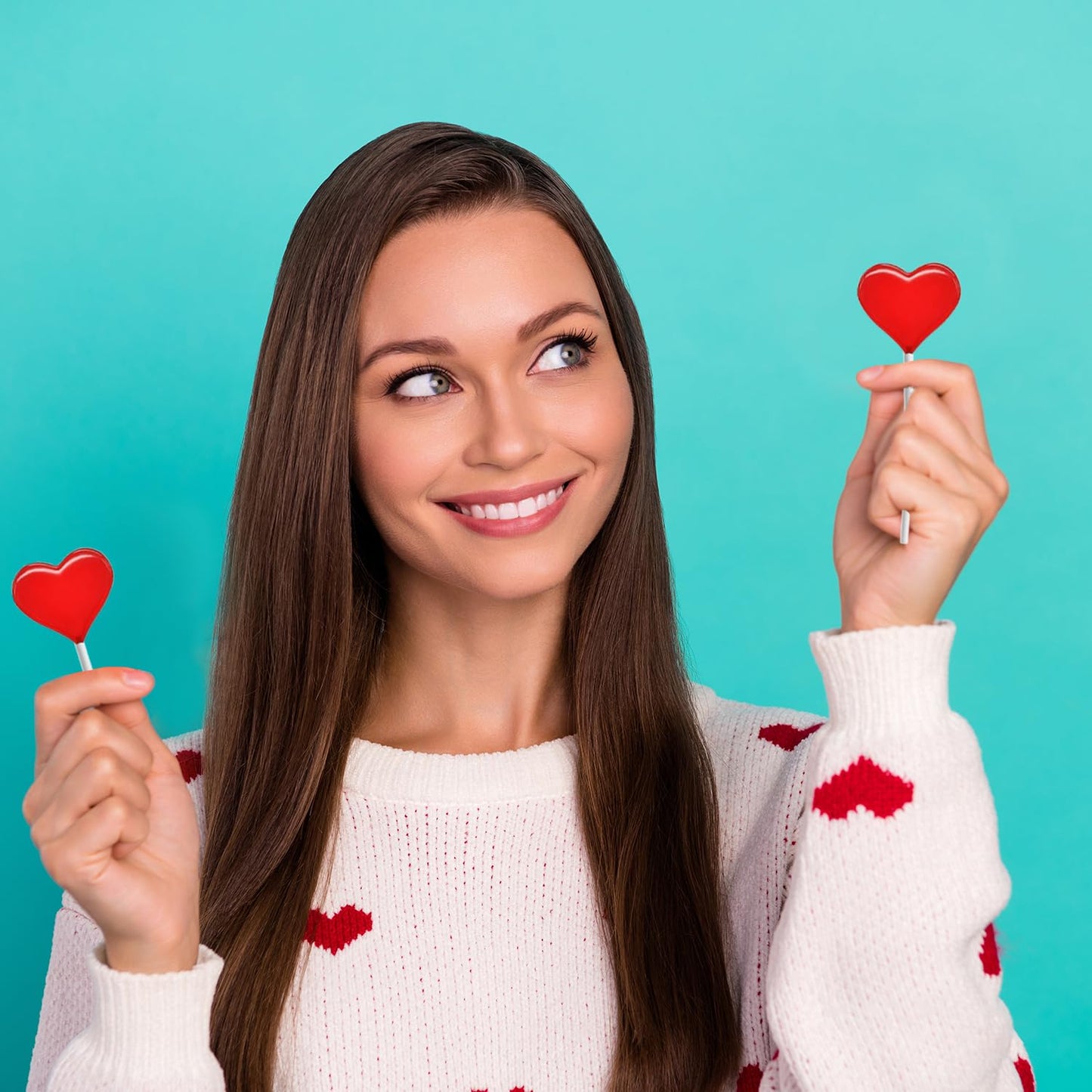 Fruidles Valentines Day Mini Red Heart Shaped Strawberry Flavored Lollipop, Individually Wrapped, 5G (2400 Lollipops (30 Pounds (Bulk)))