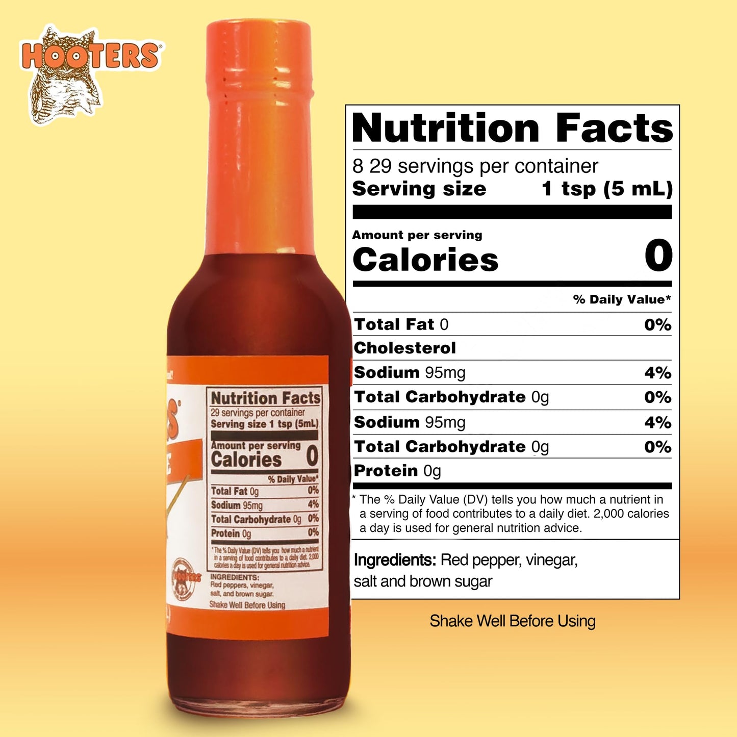 The Original Hooters Hot Sauce - Ideal For Spreads, Crackers And More! A Hot Touch For A Better Taste - Nutritionally Balanced,