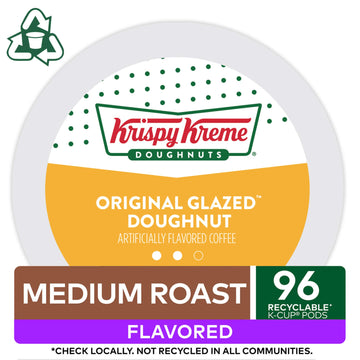 Krispy Kreme Original Glazed Doughnut, Single-Serve Keurig K-Cup Pods, Flavored Medium Roast Coffee, 96 Count