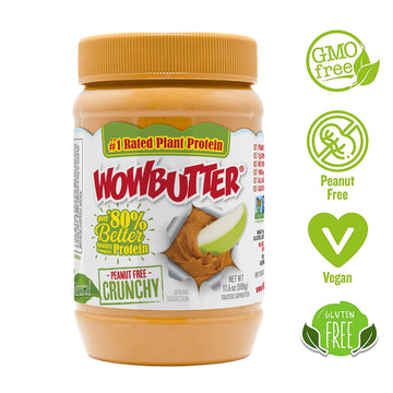 Wowbutter - Crunchy Soy Spread - Peanut Free, Tree Nut Free - Vegan Plant Protein - Gluten Free - Non-Gmo - 1.1Lb (Pack Of 6)