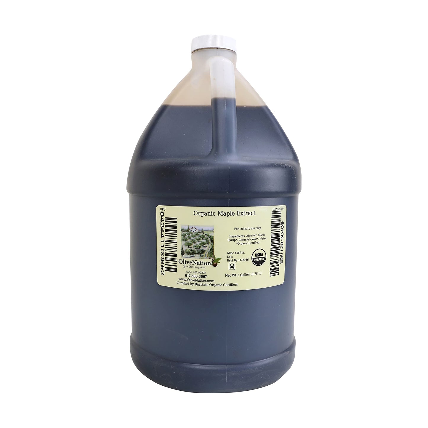 OLIVENATION Organic Maple Syrup Extract - PG Free, Non-GMO, Gluten Free, Kosher, Vegan - 8 Fl Oz (Pack of 1)