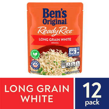 Ben'S Original Ready Rice Original Long Grain White Rice, Easy Dinner Side, 8.8 Oz Pouch (Pack Of 12)