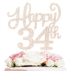 Happy 34Th Birthday Decorations,34Th Birthday Gold Rhinestone Cake Topper - Cheers To 34 Years Old Bday Party Metal Sparkly Cake