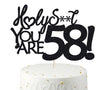 58 Birthday Cake Toppers-Black Glitter, Funny 58th Cake Topper for Men,58 Cake Topper For Women, 58th birthday decorations,58th