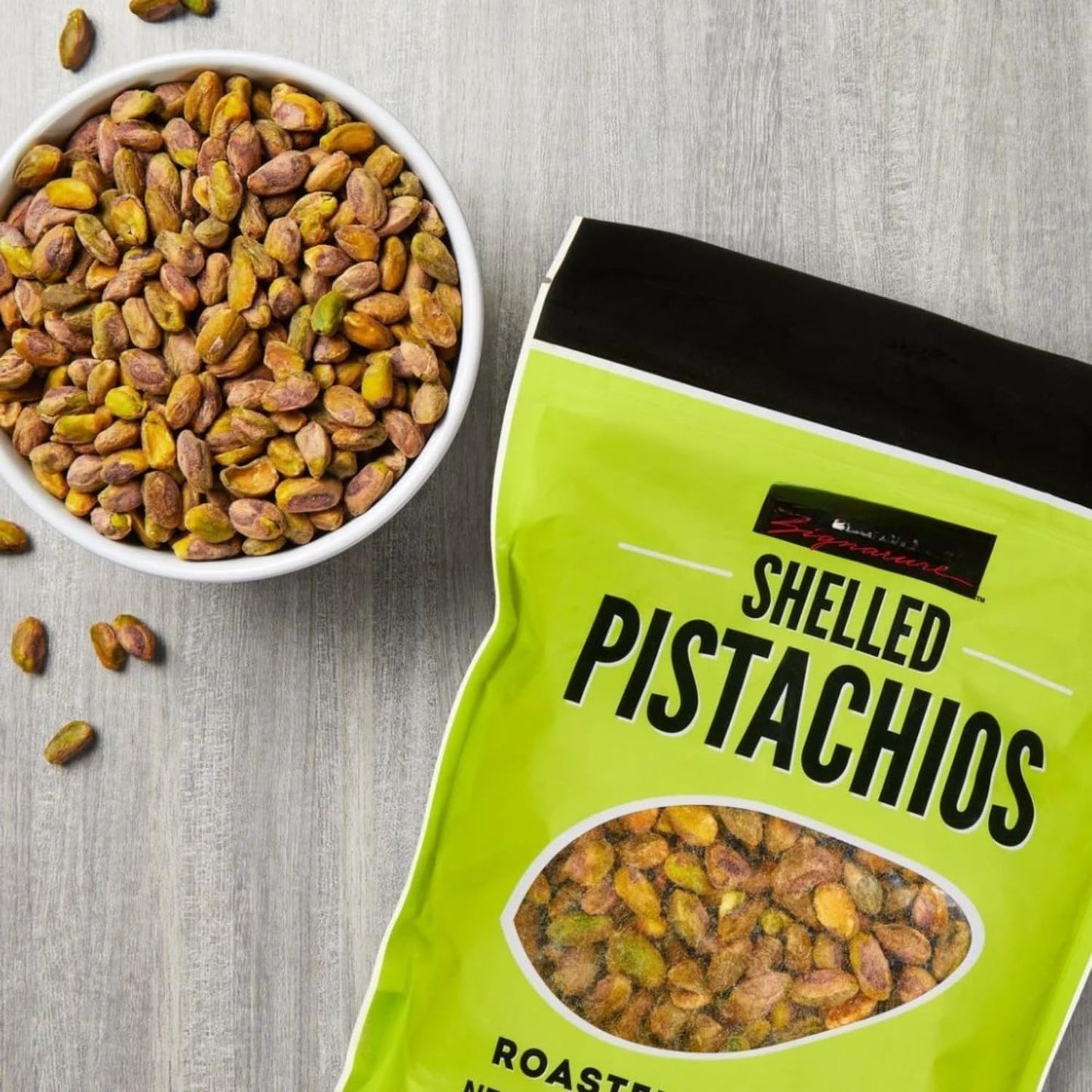 Signature Shelled Pistachios Snack Bulk Bag, Item 1076903, Roasted & Salted, 1.5 Lbs / 24 Oz