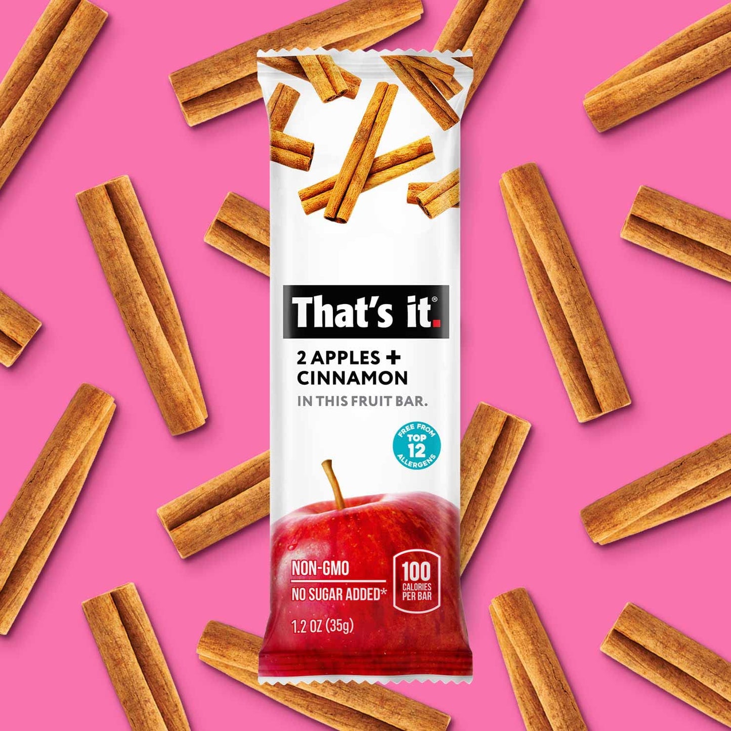 That'S It. Apple + Cinnamon 100% Natural Real Fruit Bar, Best High Fiber Vegan, Gluten Free Healthy Snack, Paleo For Children &