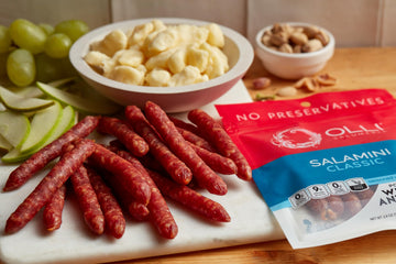 Olli Salumeria, Preservative-Free Salaminis, Salami Bites, Classic - With Garlic, Salt, And Pepper (2.6 Oz, 3 Pack)