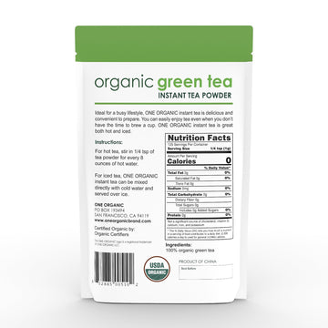 One Organic Instant Tea Powder (Green) - 4.4 Oz. - 125 Servings - Usda Certified Organic - 100% Pure Tea - Instant Hot Or Iced T