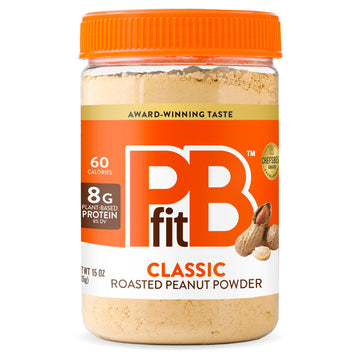 PBfit All-Natural Peanut Butter Powder 15 Ounce, Peanut Butter Powder from Real Roasted Pressed Peanuts, Low in Fat High in Prot