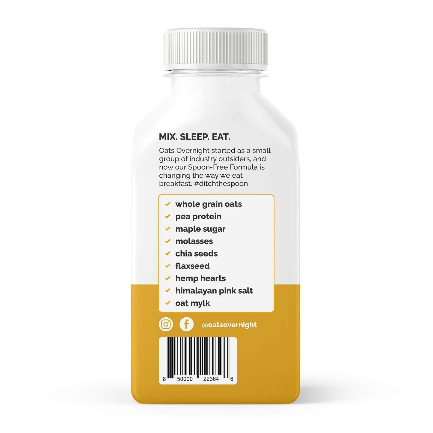 Oats Overnight Maple Brown Sugar Bottled Shake - Gluten Free, Non-GMO, Vegan Friendly Breakfast Meal Replacement Shake with Powd
