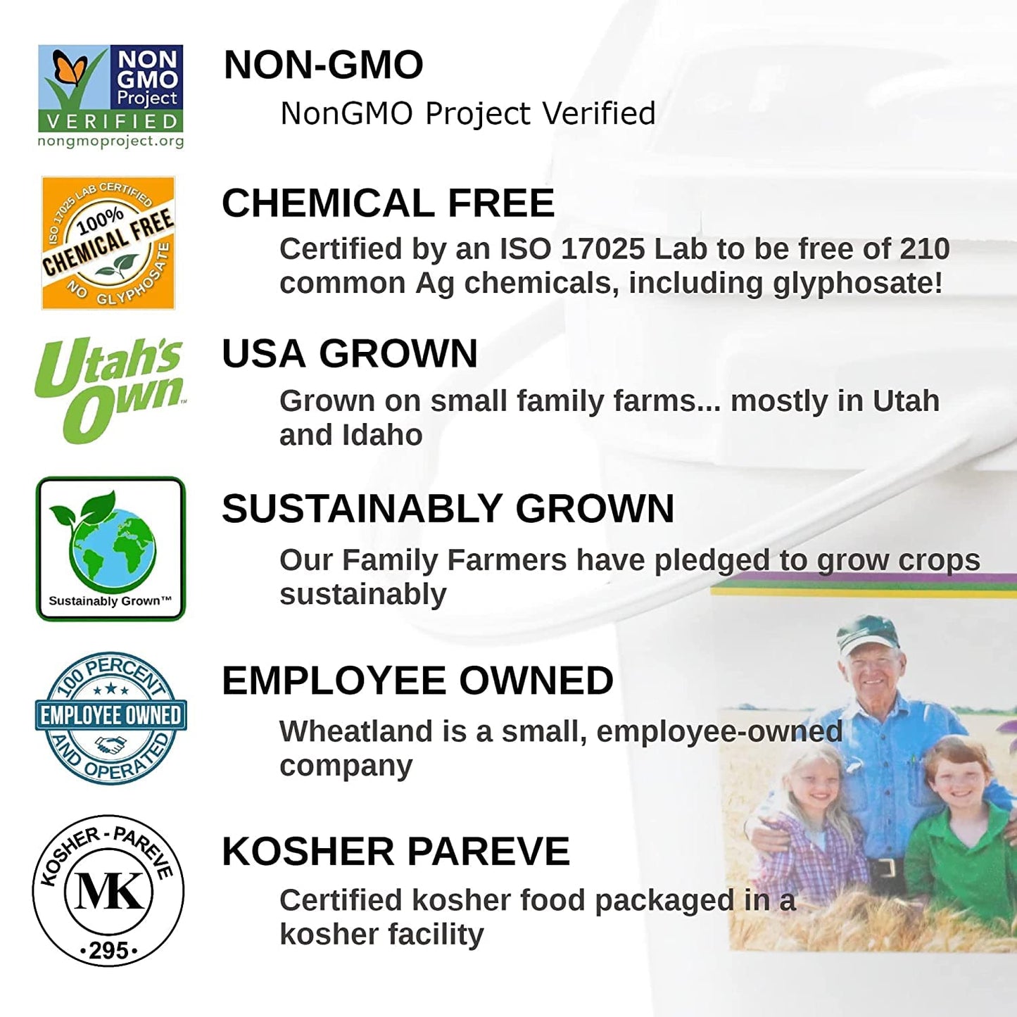 Wheatland Oat Groats 20 Pound Bucket With Mylar Lining Usa Grown Non-Gmo Lab Tested Sproutable Whole Grain Emergency Food