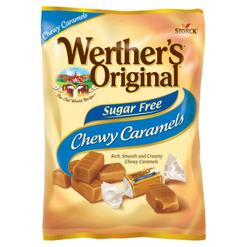 Werther'S Original Chewy Sugar Free Caramel Candy, 2.75 Oz Bags (Pack Of 12)
