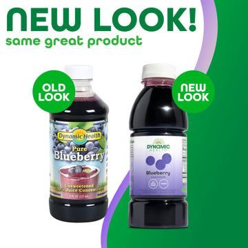 Dynamic Health Blueberry Concentrate, 100% Concentrate, Unsweetened, No Additives, Brain Function, Antioxidant Support, Vegan, G