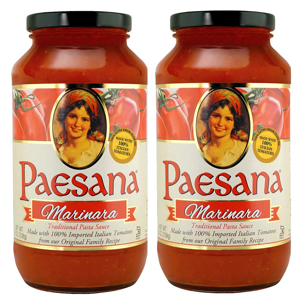 Paesana Traditional Marinara Pasta Sauce - Gluten Free, Vegan Friendly and made with 100% Imported Italian Tomatoes - Packed in