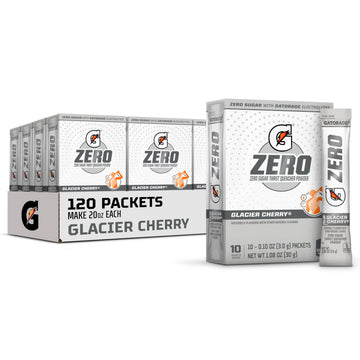 Gatorade G Zero Sports Drink Mix Powder Packets, Glacier Cherry, Electrolyte Powder Drink Mix for Hydration, Zero Sugar, Total 1