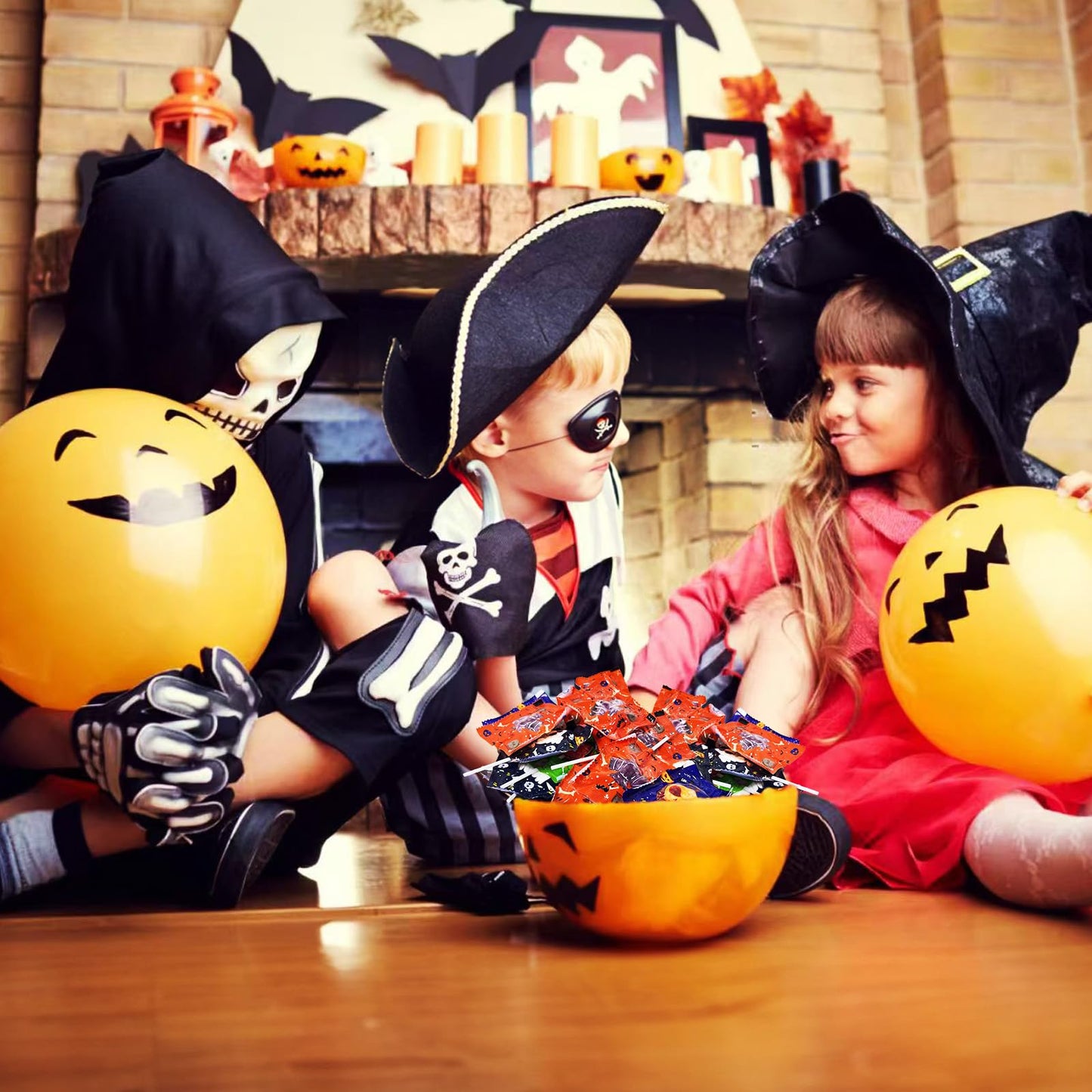 EORA Halloween Lollipop Suckers Candy, 42 Pack, Multi Color, Individually Wrapped, Pumpkin, Bat, Cat Designs, Model QWLH-HLMA-8G42