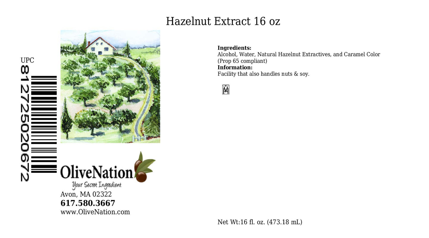 Olivenation Hazelnut Extract | Rich Nutty Flavor | Perfect for Cakes, Cookies, Ice Cream | PG Free, Non-GMO, Gluten Free, Kosher