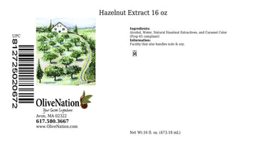 Olivenation Hazelnut Extract | Rich Nutty Flavor | Perfect for Cakes, Cookies, Ice Cream | PG Free, Non-GMO, Gluten Free, Kosher