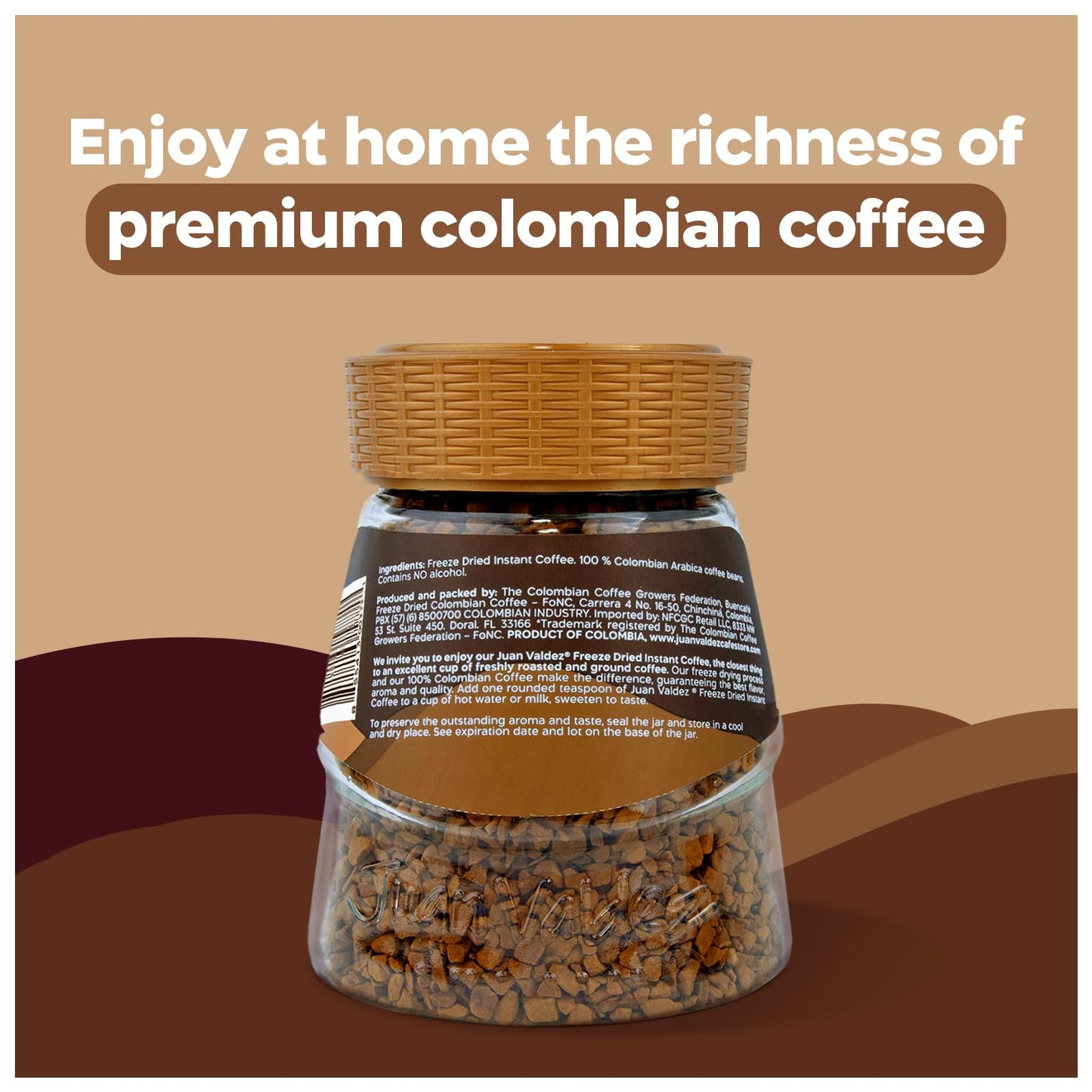 Juan Valdez Classic Freeze Dried Coffee - Premium Colombian Coffee, 3.5 Ounce, Model SUVELAM