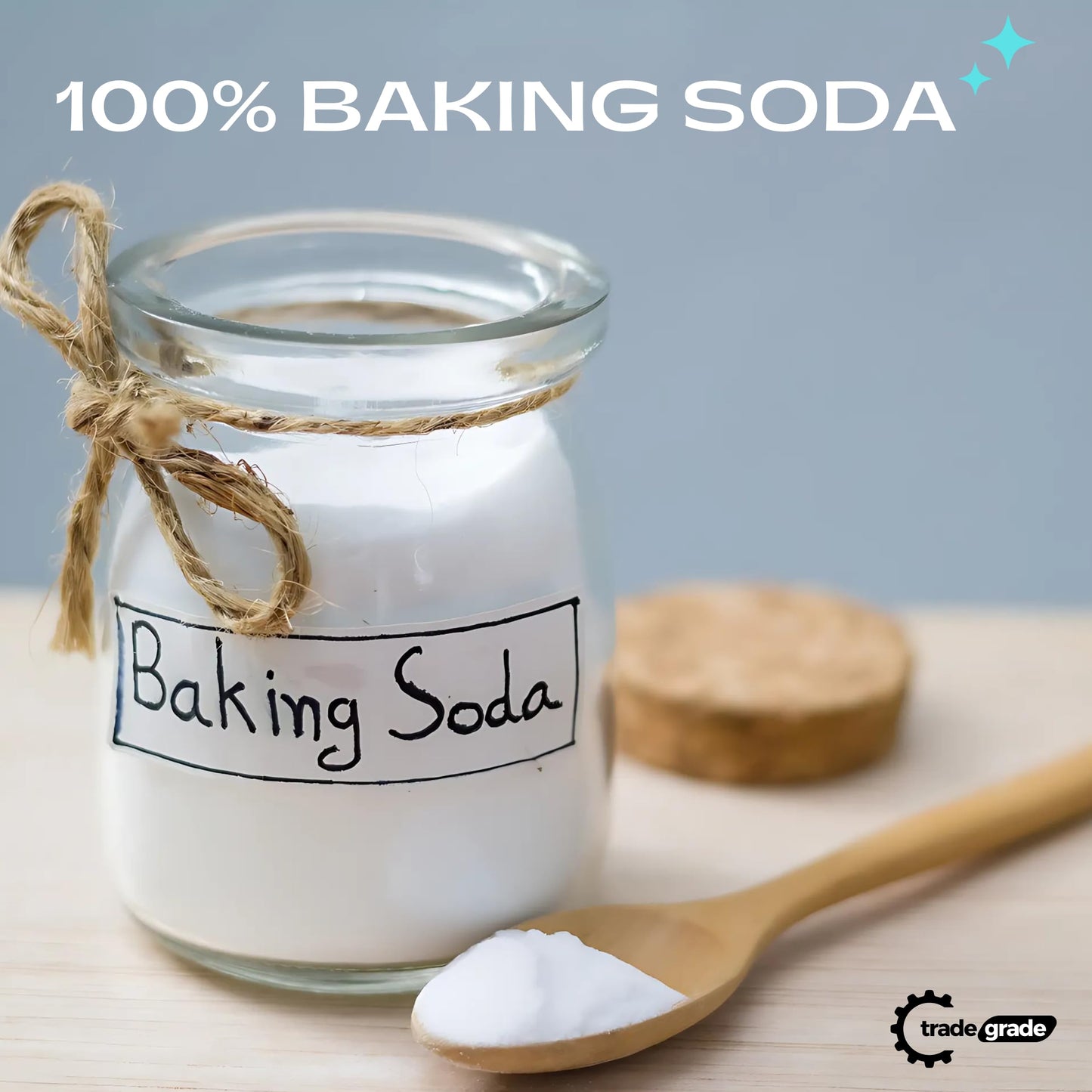 Tradegrade 100% Pure Baking Soda Powder - 30 Lb Bucket Sodium Bicarbonate | Premium Food-Grade For Baking, Bread, Cookies & More